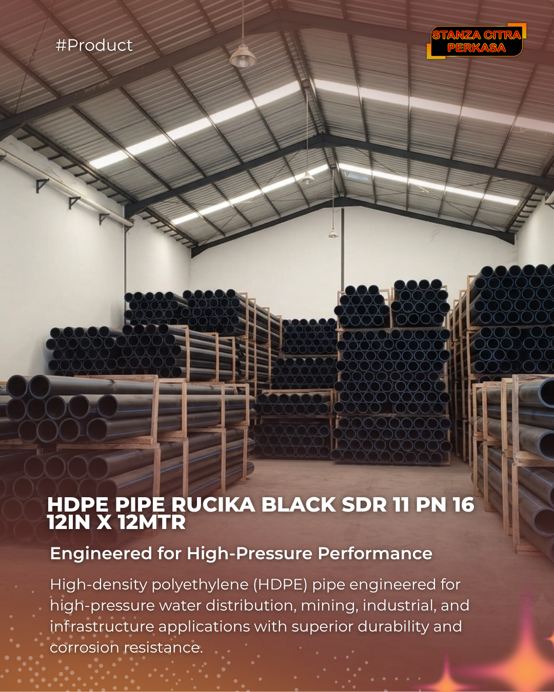 HDPE Pipe 12″ PN16